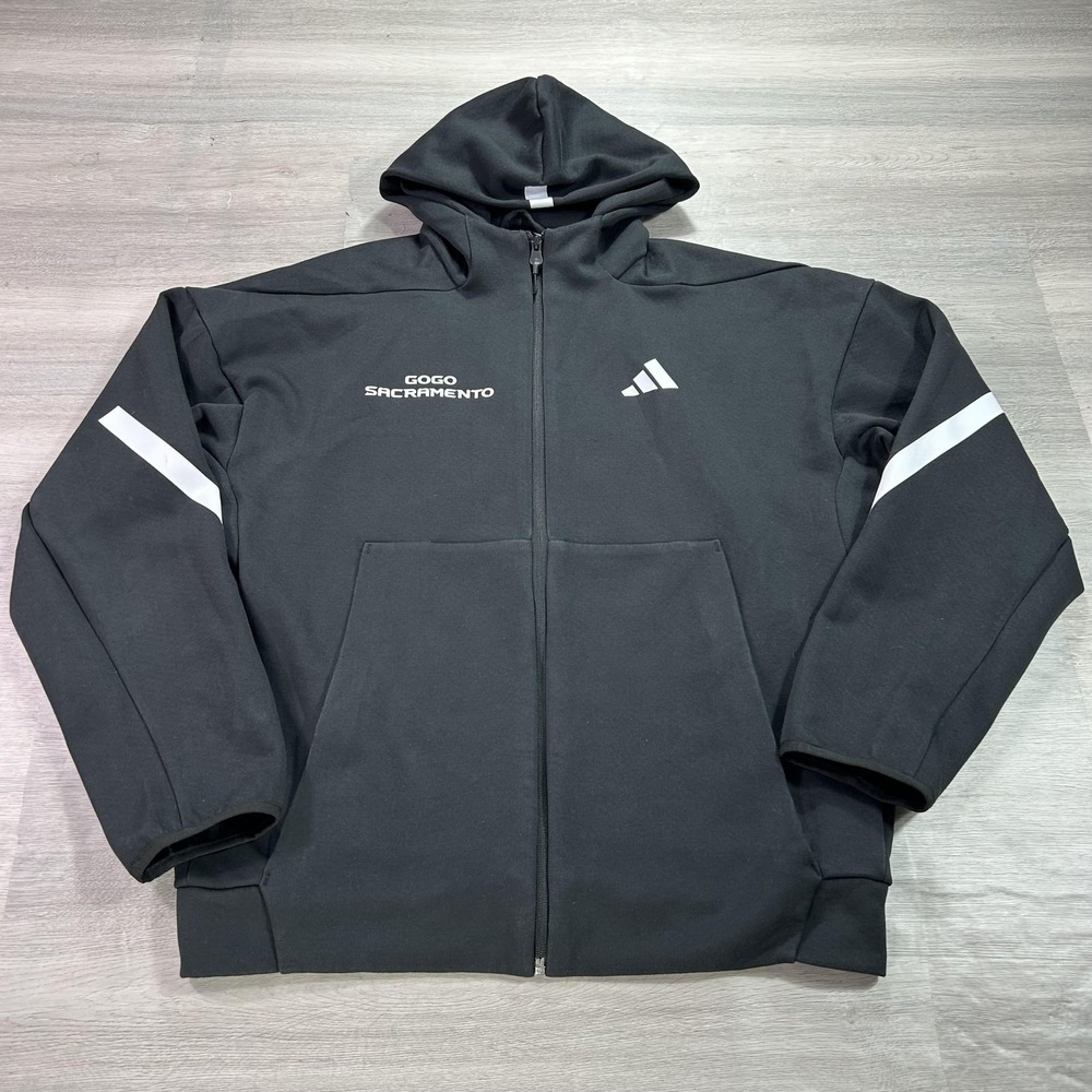 NWOT Adidas Sacramento State Hoodie Mens Medium Black Full Zip Mesh Lined Jacket